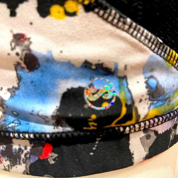 ABS by Allen Schwartz | Black & Peach Graffiti Sports Bra Size Medium - Picture 7 of 9